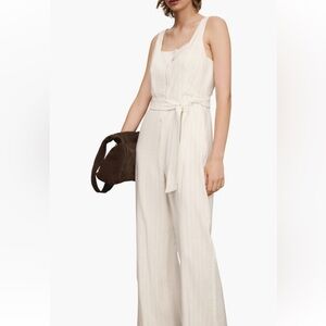 Mango Stripe Tie Jumpsuit